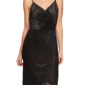 CeCe Women's Metallic Sleeveless Wrap Dress